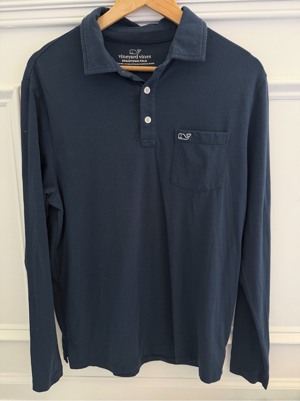 Vineyard Vines Edgartown Polo Men’s Navy Blue Long Sleeve Short pima  Size s